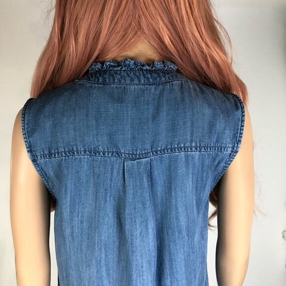 NWT Max Jeans Denim Ruffle Dress Pockets Size S - Picture 6 of 10